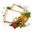 autumn frame with leaves and apple autumn frame with leaves and apple