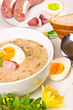 Polnische Ostersuppe mit Ei und Wurst