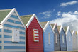 Beach huts and blue sky Beach huts and blue sky