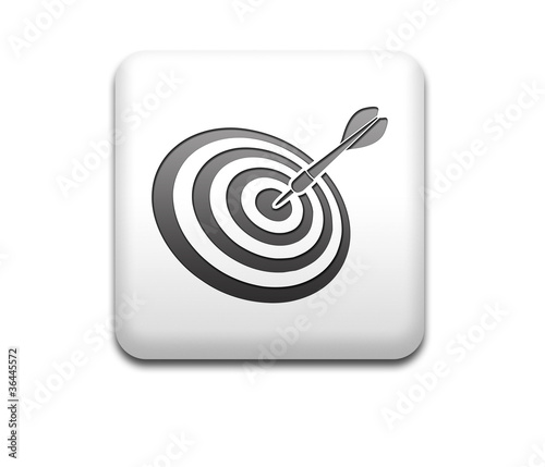 Illustration: Boton cuadrado blanco simbolo target Boton cuadrado blanco simbolo target