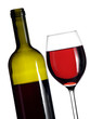 Foto: Bottle and glasswith red wine Bottle and glasswith red wine