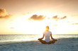 sunset yoga woman