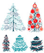 Vector: Collecton of stylized Christmas trees Collecton of stylized Christmas trees