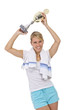 Foto: Sportlerin mit Pokal Sportlerin mit Pokal
