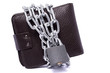dark brown wallet with chain