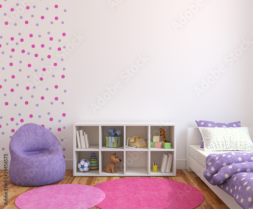 Illustration: Interior of playroom. Interior of playroom.