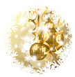 Golden christmas banner with two balls Golden christmas banner with two balls