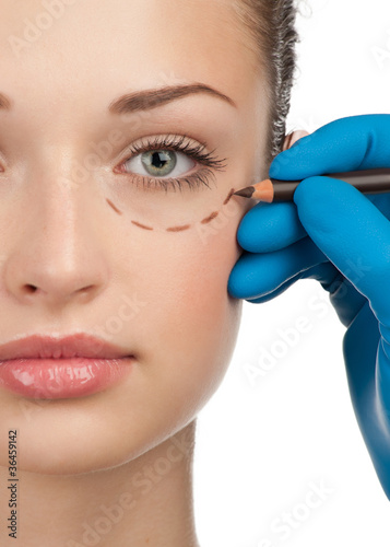 Photo: Female face before plastic surgery operation Female face before plastic surgery operation