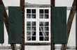 Fenster mit grünen Fensterläden
