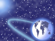 planet in the space and stars