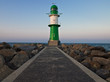 Der Molenturm der Westmole in Warnemünde.