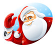 happy Santa Claus face greeting