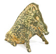 antique metal wild boar statuette