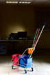 Cleaning equipment in empty office