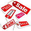 sale ticket in red color vector
