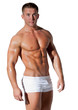 Foto: Muscle sexy young naked man posing in studio Muscle sexy young naked man posing in studio