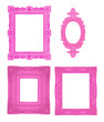 Set of pink ornamental frames Set of pink ornamental frames