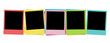 Five Colorful Blank Photos Isolated on White Background