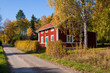 Red idyllic cottage in Sweden.