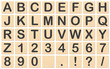Buchstaben auf Holzplättchen