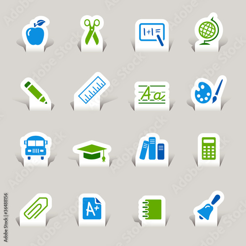 Vetor: Papercut - School Icons Papercut - School Icons