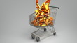 Gold in the shopping cart Gold in the shopping cart
