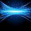 Blue smooth light lines with lens effect background