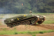 offroad scenery with driving tank