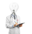 lamphead doctor writing something