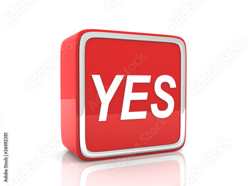 Illustration: YES button. YES button.
