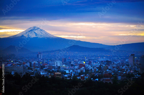Photo: Night View of Mexico City Mountain Night View of Mexico City Mountain