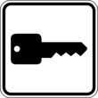 Türschlüssel Schwarz Silhouette Schild Zeichen Symbol