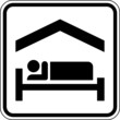 Hotel Bett Unterkunft Gasthaus Schild Zeichen Symbol
