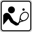 Tennis Tennisspieler Sport Schild Zeichen Symbol