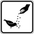 Tauben Vögel füttern Hand Vogel Schild Zeichen Symbol