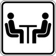 Tisch Gespräch Essen Unterhaltung Schild Zeichen Symbol