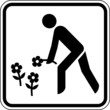 Blumen pflücken zum mitnehmen Schild Zeichen Symbol