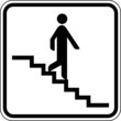 Treppe abwärts runter Treppenstufen Schild Zeichen Symbol