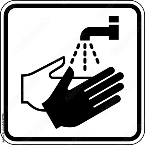 Vektor: Hände waschen Hygiene Schild Zeichen Symbol Hände waschen Hygiene Schild Zeichen Symbol