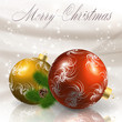 Christmas balls on light grey background