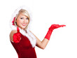 Miss Santa mit Präsentationsgeste Miss Santa mit Präsentationsgeste