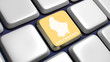 Keyboard (detail) with Luxembourg map key