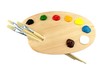 Paint brushes, colors and pallet