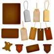 Mega set of leather labels and tags. Vector
