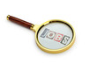Unemployment concept with magnifying glass