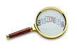 Unemployment concept with magnifying glass