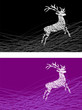 Vektor: weißer Hirsch vor schwarzem und violettem Hintergrund weißer Hirsch vor schwarzem und violettem Hintergrund