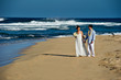 Just Married. Beautiful young couple on the beach.