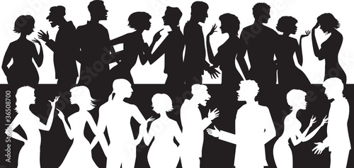 Vector: Group of talking people Group of talking people