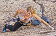 Female rock climber.